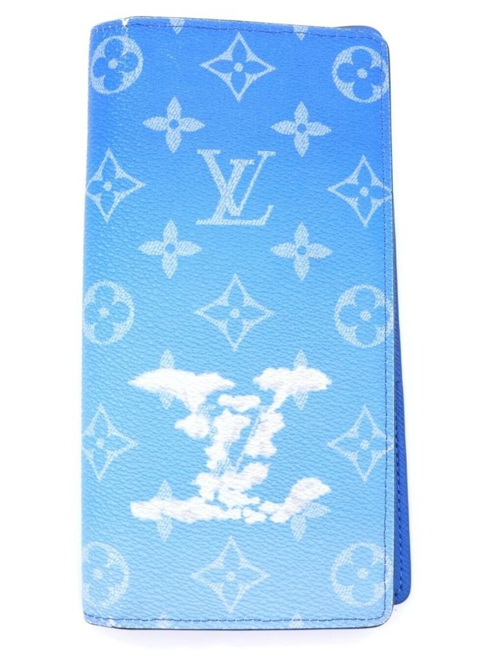 Louis Vuitton Monogram Clouds Portefeuille Brazza Wallet Blue